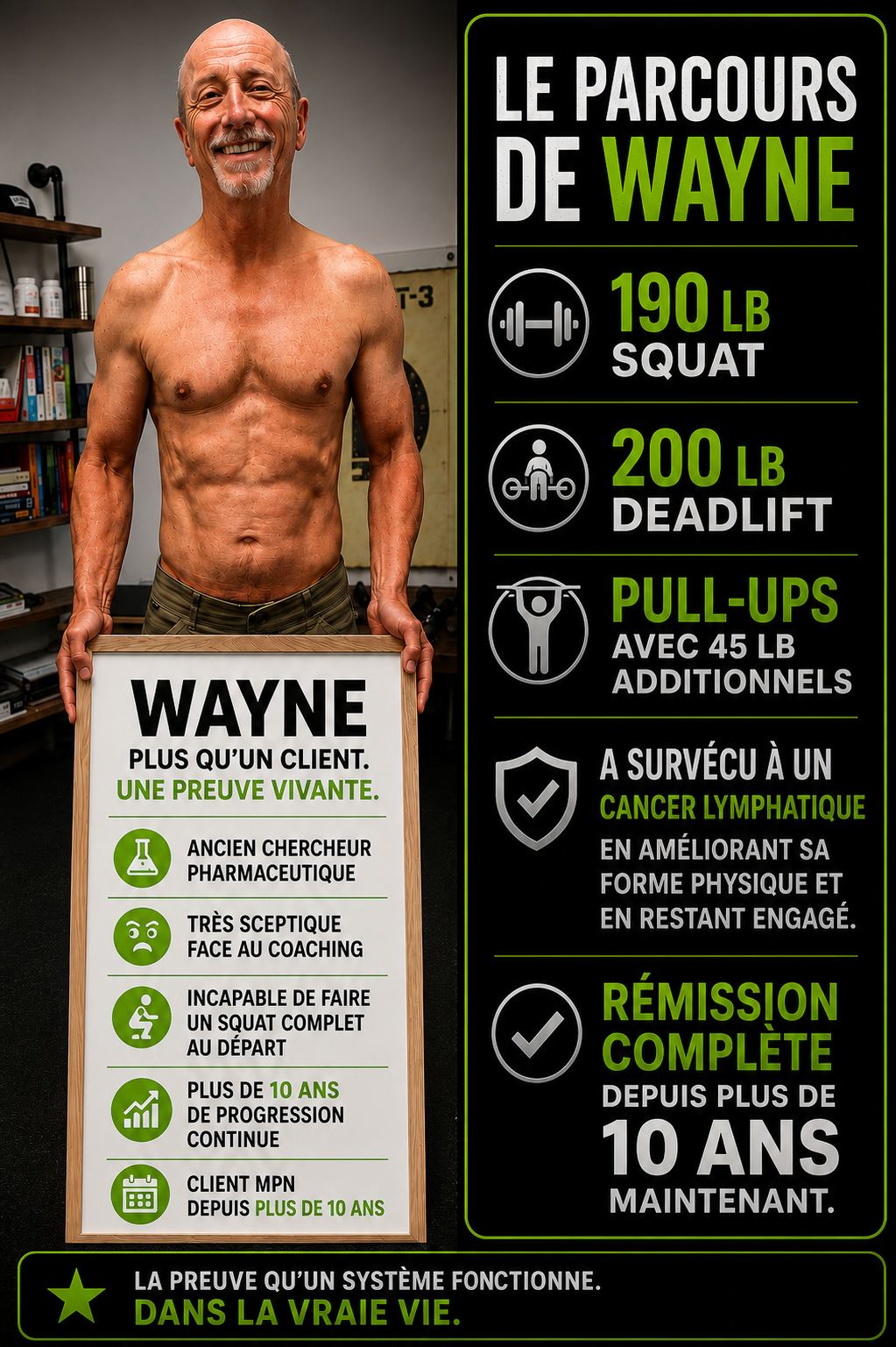 Wayne, client MPN 360 en rémission complète depuis plus de 10 ans, a amélioré sa forme physique en restant engagé dans son système